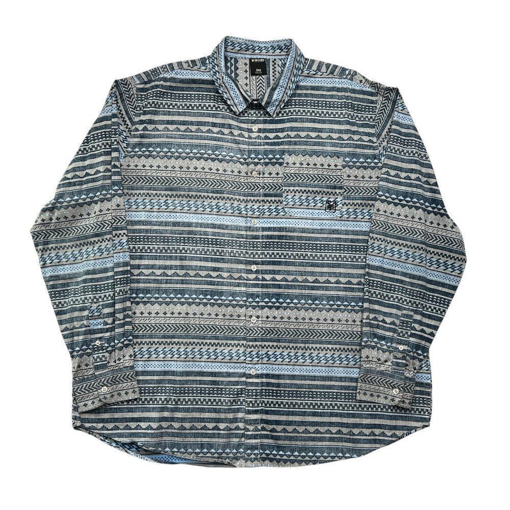 Zoo York Men's Size 3XB Aztec Print Long‎ Sleeve Button Up Shirt